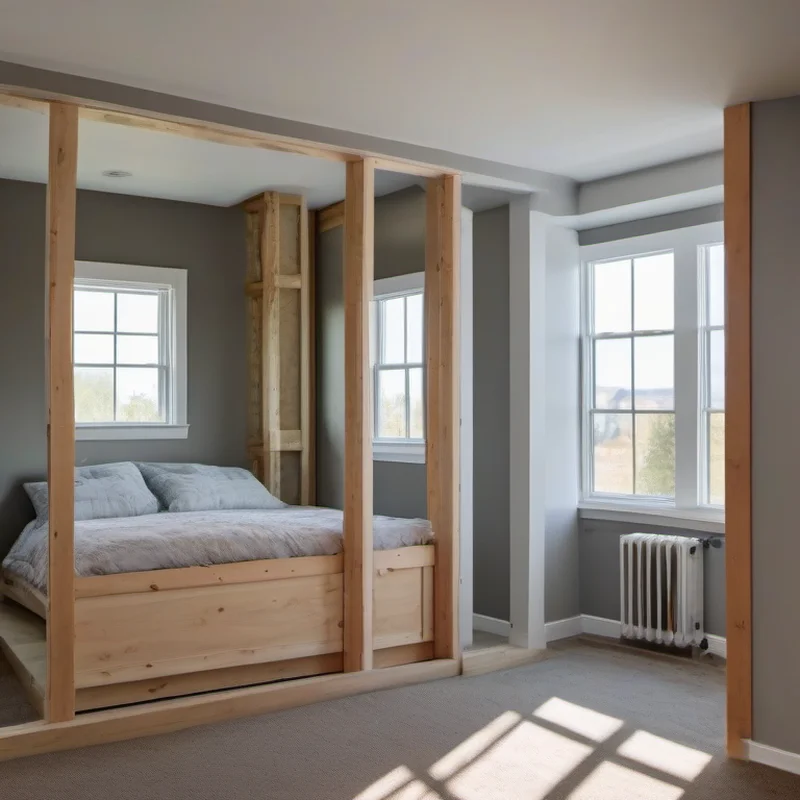 Basement bedroom construction project by Midwest Flip LLC
