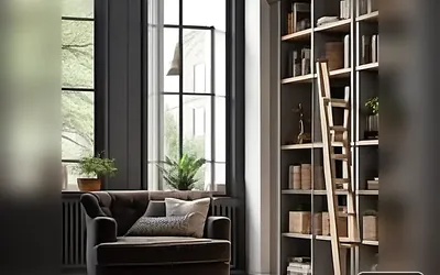 Built-in shelving construction